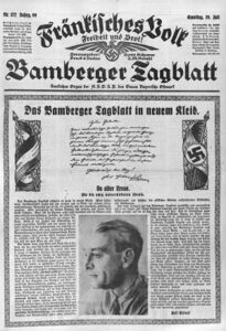 Titelblatt der Ausgabe vom 29. Juli 1933. (Staatsbibliothek Bamberg)