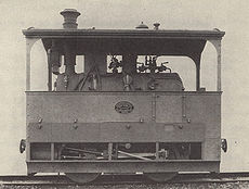 Krauss-Lokomotive für die Dampfstraßenbahn München-Nymphenburg. (aus: Hundert Jahre Krauss-Maffei München 1837-1937, 34)