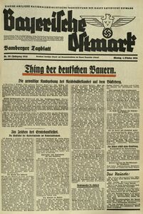 Titelblatt der Ausgabe vom 01. Oktober 1934. (Staatsbibliothek Bamberg