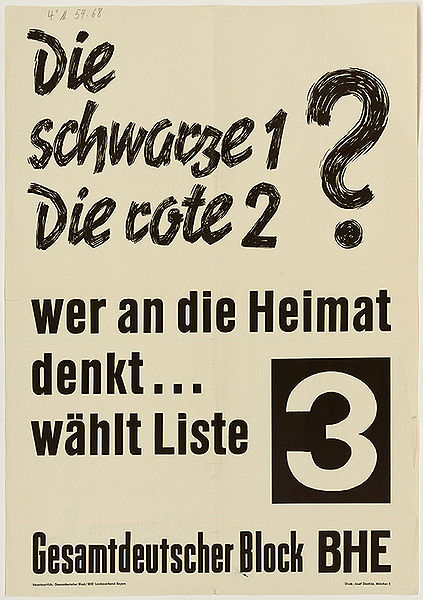 Datei:Wahlplakat BHE Bundestagswahl 1957 3.jpg