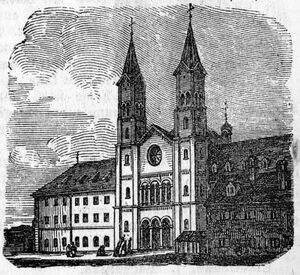Klosterkirche St. Anna in München. Holzschnitt 1863. (Bayerische Staatsbibliothek, Bildarchiv port-003966)