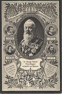 Prinzregent Luitpold von Bayern. Postkarte um 1911/12. (Bayerische Staatsbibliothek, Bildarchiv port-003500)