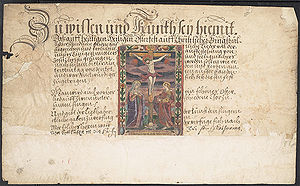 17th century Postenbrief with the announcement of a singing school in Nuremberg. (Herzogin Anna Amalia Bibliothek - Duchess Anna Amalia Library, Fol 421, p. 3)