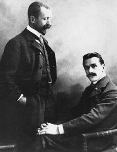 Die Schriftsteller Heinrich Mann (1871-1950) und Thomas Mann (1875-1955), um 1900. (Bayerische Staatsbibliothek, Bildarchiv port-003531)