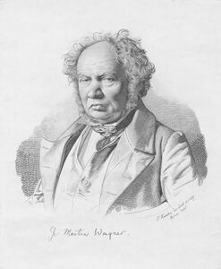 Der Maler und Bildhauer Johann Martin von Wagner (1777-1858). Kupferstich von Carl Gotthelf Küchler (1807-1843) nach einer Zeichnung, 1836. (Bayerische Staatsbibliothek, Bildarchiv port-020069)