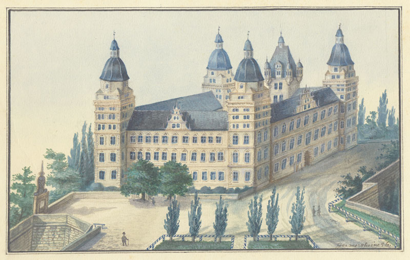 Datei:Aschaffenburg Schloss Johannisburg 1856.jpg