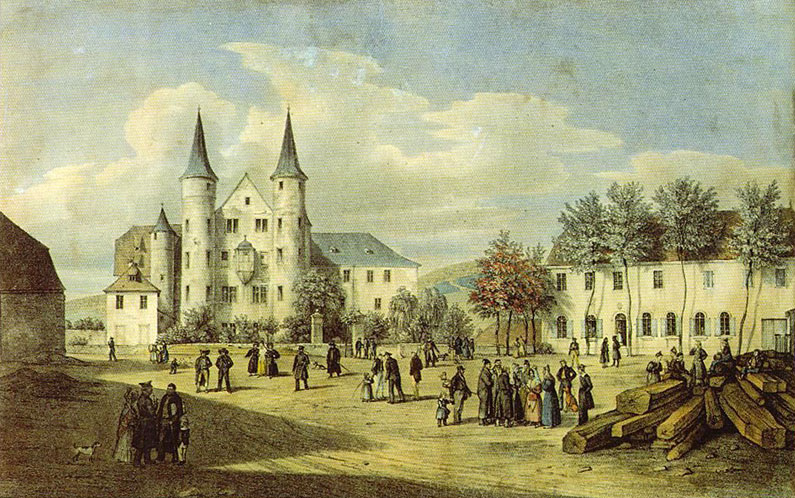 Datei:Lithographie Schloss Lohr Kraus 1835.jpg