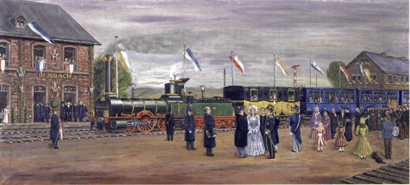 Datei:Bahnhof Bexbach Eröffnungsfeier 1849.jpg