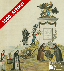 Ausschnitt aus der Karikatur auf die Klostersäkularisation in Bayern, Federzeichnung um 1803. (Museen der Stadt Nürnberg, Kunstsammlungen)