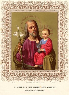 Xylographie "Hl. Joseph mit Jesuskind" von Heinrich Knöfler, um 1890. (Oberpfälzer Volkskundemuseum Burglengenfeld)