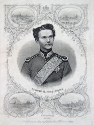 Gedenkblatt: „Erinnerung an die Rundreise in den den 3 fränkischen Kreisen, 1866“. (Sammlung Jean Louis, München)