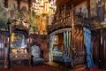 Schlafzimmer. Einziger Raum mit gotischen Stilelementen im Schloss. Die Wandgemälde zeigen die Tristan-Legende. (© Bayerische Schlösserverwaltung, Kreativ-Instinkt)