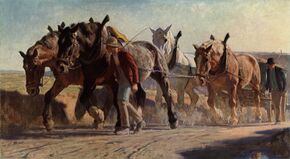 "Schwere Arbeit" von Julius Paul Junghanns (1876-1958). Große Deutsche Kunstausstellung 1938. (Bayerische Staatsbibliothek, Bildarchiv hoff-66066)