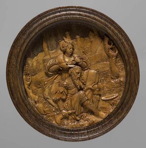 Spielstein vom Spielbrett des Hans Kels für König Ferdinand I. (reg. 1531-1564) mit der ältesten erhaltenen Stadtansicht. (KK 3427, Kunsthistorisches Museum, Wien)