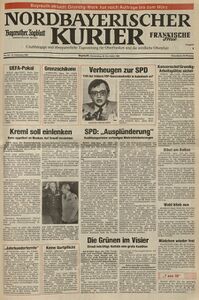 Titelblatt des Nordbayerischen Kuriers vom 25.11.1982. (Nordbayerischer Kurier)