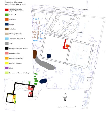 Abb. 15: Nassenfels, Frühmittelalterliches Kleinkloster mit zugehörigen Bestattungen. (nach J. Haberstroh 2009)