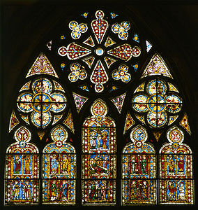 Fenster im nördlichen Seitenschiff des Regensburger Domes, 2. Joch von Osten, um 1330. (Foto Achim Hubel)