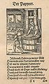 Darstellung der Papierproduktion. Abb. aus: Hans Sachs u. Jost Amman, Eygentliche Beschreybung Aller Stände auff Erden, Frankfurt 1568. (Bayerische Staatsbibliothek, Rar. 1418)