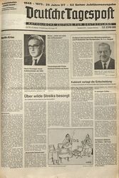 Titelblatt der Jubiläumsausgabe der Tagespost vom 24./25.8.1973 (25 Jahre). (Die Tagespost)