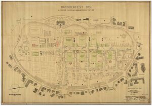 Lageplan Oktoberfest 1951. (bavarikon: Stadtarchiv München, DE-1992-PS-C-1008)