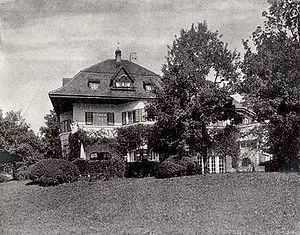 Landhaus Emanuel von Seidls in Murnau. Abb. aus: Emanuel von Seidl, Mein Stadt- und Landhaus, Darmstadt 1919, 71. (Bayerische Staatsbibliothek BA/4 Bavar. 3133 a)