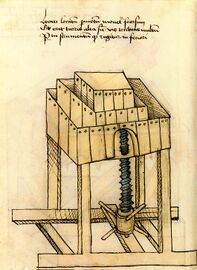 Ausfahrbarer Kampfturm. (BSB Clm 30150, fol. 8')