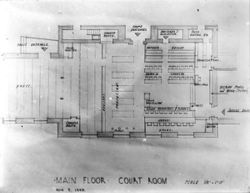 Plan für den Umbau des Schwurgerichtssaals. (Bayerische Staatsbibliothek, Fotoarchiv Hoffmann)