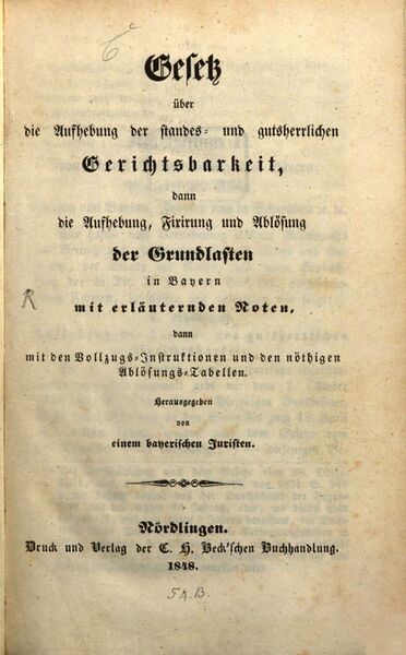 Datei:Gesetz Aufhebung standes Gerichtsbarkeit 1848.jpg