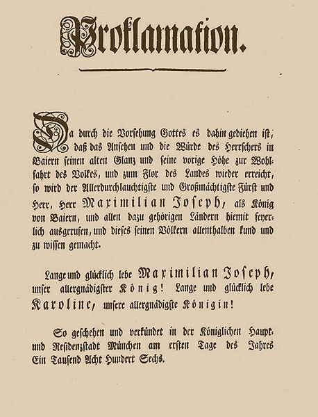 Datei:Proklamation Koenigreich 1806.jpg