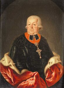 Christoph Franz Freiherr von Buseck (1724-1805, reg. 1795-1802) war der letzte Fürstbischof von Bamberg. Seit 1765 Regierungspräsident des Hochstifts wurde er 1795 zum Fürstbischof gewählt wurde. (Gemeinfrei via Wikimedia Commons)