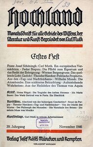 Titelblatt der neu begründeten Zeitschrift 1946.