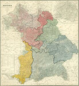 Das Königreich Bayern, Karte 1830 von Friedrich Campe (1777-1846) erstellt. (Bayerische Staatsbibliothek, Mapp. XI,57 xa)