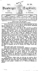 Berichterstattung zum Aufenthalt des Königs im Bamberger Tagblatt Nr. 318 (17. November 1866). (Bayerische Staatsbibliothek, Eph.pol. 69 et)