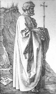 Der Philippus-Kupferstich in der überarbeiteten Fassung von 1526. (aus: Hildegard Heyne [Hg.], Albrecht Dürers sämtliche Kupferstiche, Leipzig 1928, Nr. 100)