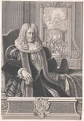 Johannes Hieronymus Löffelholz (1652-1732). Kupferstich von Johann Daniel Preissler (1666-1737). Löffelholz bekleidete ab 1711 das Amt des jüngeren Bürgermeisters und stieg 1728 zum älteren Bürgermeister der Reichsstadt Nürnberg auf. (Österreichische Nationalbibliothek, PORT_00086708_01)