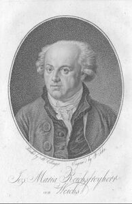 Joseph Maria von Weichs (1756-1819) wurde 1802 zum Vorsitzenden der Separatkommission zur Aufhebung der ständischen Klöster ernannt. Er war zugleich der Vorsitzende der Landesdirektion und bereits seit 1793 in der Vorgängerbehörde tätig gewesen. Lithographie nach einem Gemälde von Johann Georg Edlinger (1741-1819), 1812. (Bayerische Staatsbibliothek, Bildarchiv port-015279b)