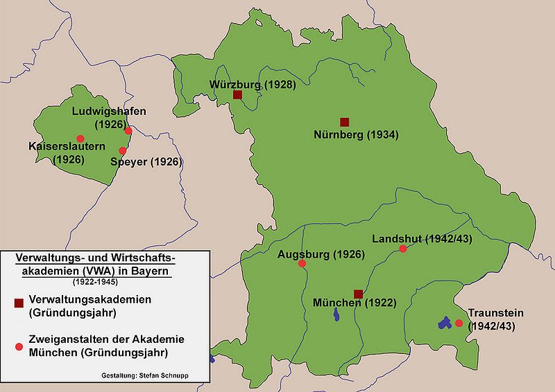 Datei:Karte Standorte Verwaltungsakademien 1922-45.jpg