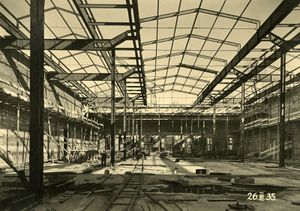 Die Stahlskelettkonstruktion des Haus der Kunst, März 1935. (Haus der Kunst, Historisches Archiv)