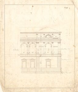 Entwurf des Architekten Leo von Klenze (1784-1864) für die Alte Pinakothek. (Architekturmuseum der TU München, Signatur kle-38-15, lizenziert durch CC BY-NC-ND 4.0)