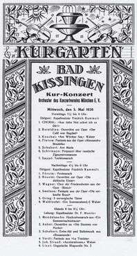 Kurgarten Bad Kissingen, Kurkonzert, 1926.