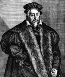 Johann Jakob Fugger (1516-1575), Kaufmann - Reprint nach einem Kupferstich von 1621. (Bayerische Staatsbibliothek, Bildarchiv port-007273)