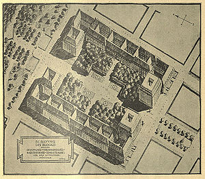 Otto Orlando Kurz: Bebauungsvorschlag für den Luitpoldpark in München 1924. Abb aus: Wasmuths Montashefte für Baukunst 8 (1924), 287. (Bayerische Staatsbibliothek, 4 A.civ. 102 g-8)