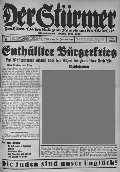 Datei:Titelblatt Der Stuermer Feb 1934.jpg