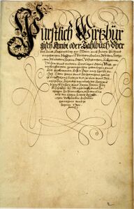 Beginn des Salbuches des Amtes Homburg am Main (Gde. Triefenstein, Lkr. Main-Spessart), 1594. (Staatsarchiv Würzburg, Würzburger Salbücher 66, fol. 2r)