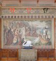 Lohengrins Ankunft. Wandgemälde im Wohnzimmer des Palas von Wilhelm Hauschild (1827–1887) und August von Heckel (1824-1883), 1880/81. (© Bayerische Schlösserverwaltung, MESSBILDSTELLE GmbH, Dresden)