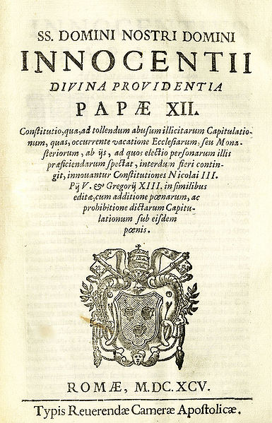 Datei:Papstbulle Innozenz 1695.jpg