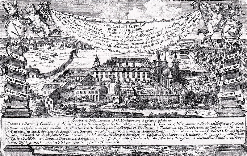 Datei:Kupferstich Praemonstratenserabtei Oberzell 1692.jpg
