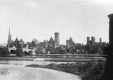 Die Würzburger Trümmer-Skyline nach dem Luftkrieg, 1945. (Bayerisches Landesamt für Denkmalpflege)