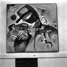 Ausstellung "Paul Klee / Wassily Kandinsky" 15. April - 16. Mai 1954 im Haus der Kunst. Fotografie von Felicitas Timpe. (Bayerische Staatsbibliothek, Bildarchiv timp-004556)