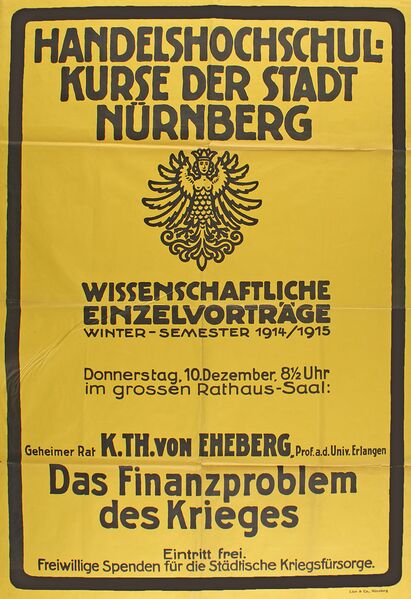 Datei:Plakat Vortrag Eheberg Handelshochschulkurse Nuernberg 1914.jpg